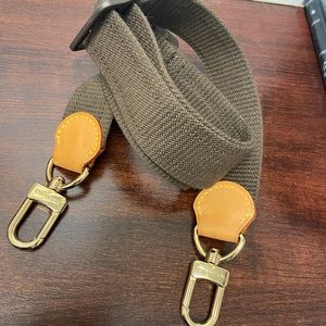 LOUIS VUITTON Adjustable Shoulder Strap Brown Canvas Vachetta Leather 45”.